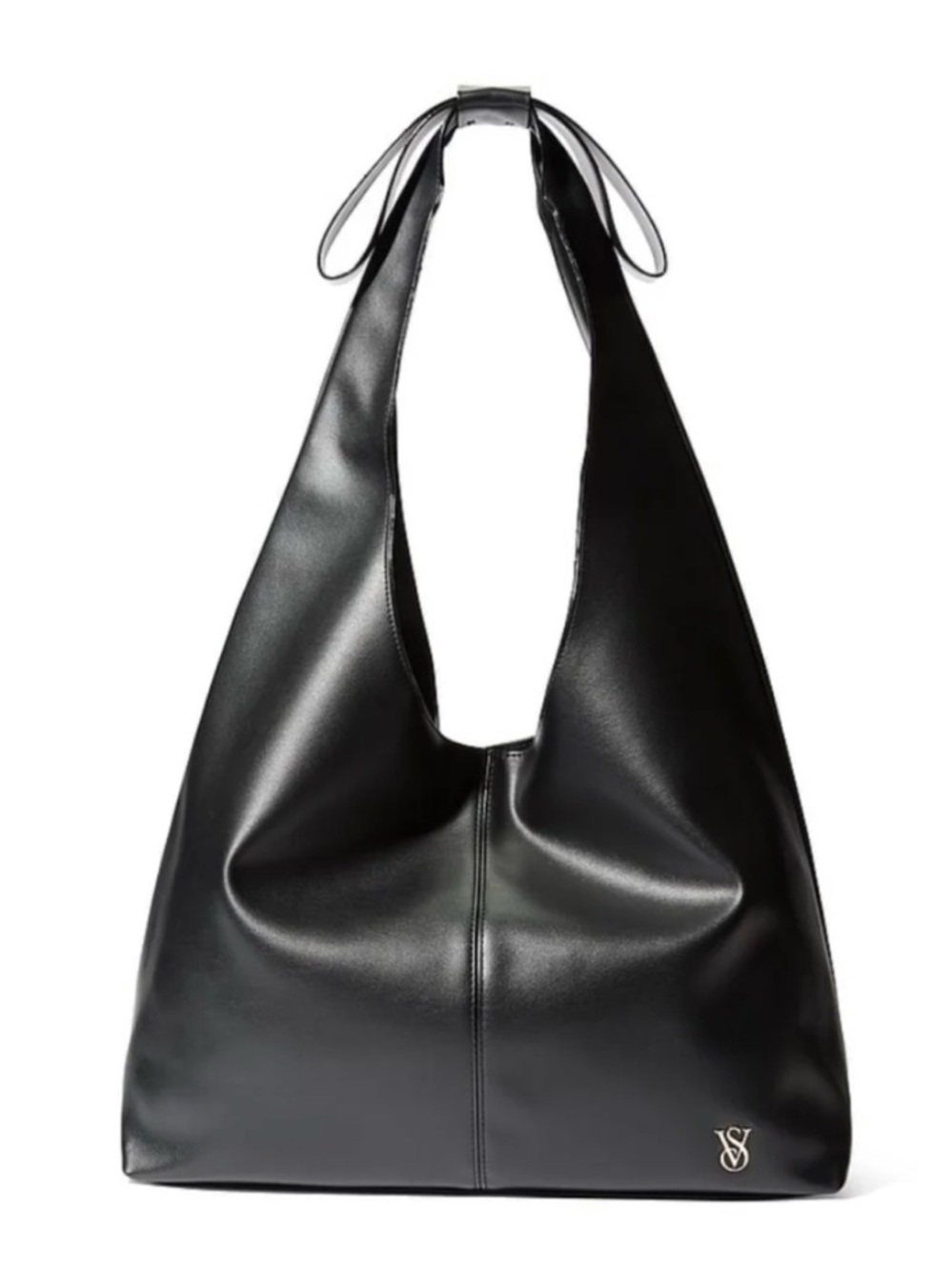 Victoria's Secret Black Faux-Leather Tote NWT